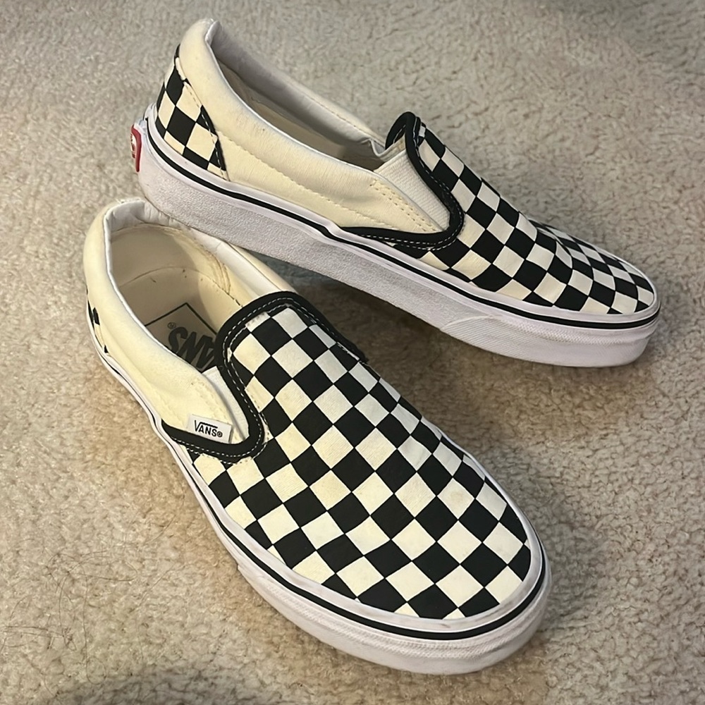 Vans slip on shoes (checkered) size 7 women’s